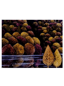 秋の湖　33×24センチ　草木染による染額作品